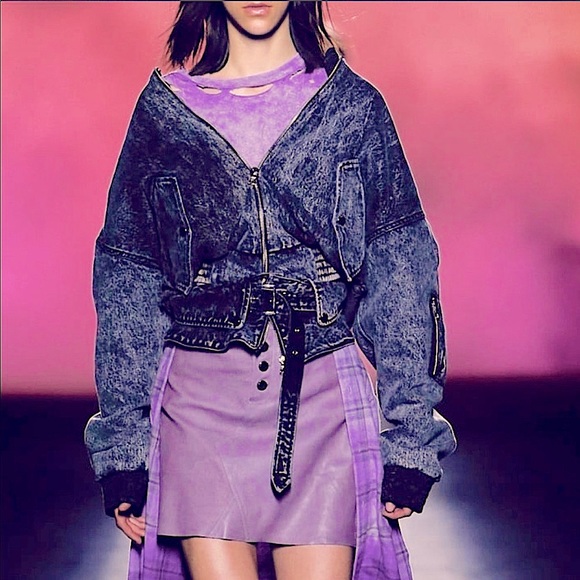 AMIRI Jackets & Blazers - Amiri🆕Oversized S Acid denim Bomber Silk Cashmere